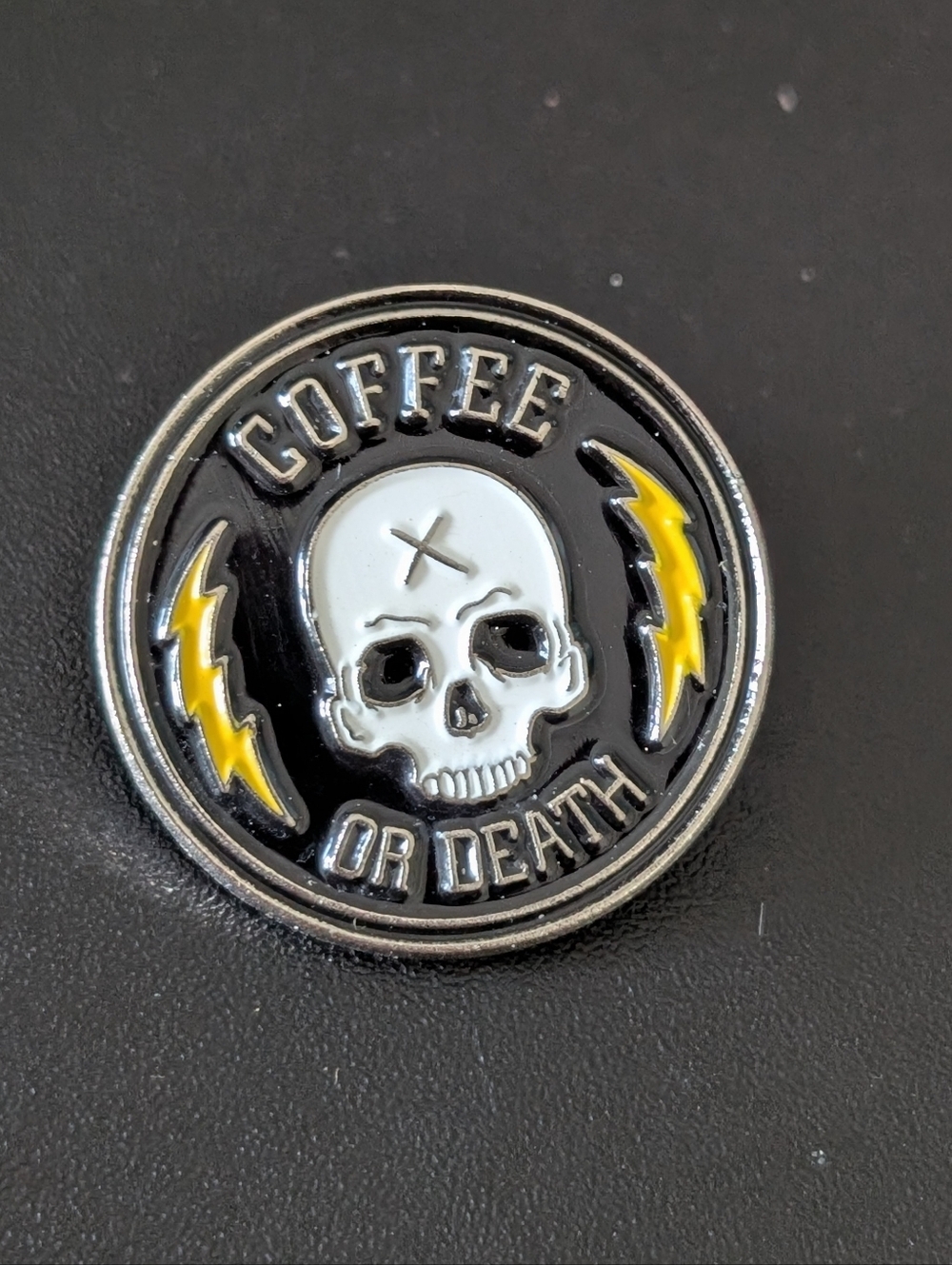 Coffee Or Death Enamel Pin Skull Coffee Lover Gothic Lapel Pin